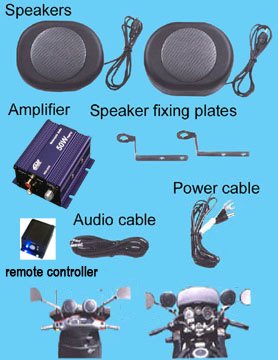 scooter motorcycle yacht marine audio . 2 speakers+amp scooter motorcycle yacht marine audio . 2 speakers+amp