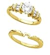 18K Yellow Gold Diamond Wedding Set Semimount - CENTER STONE NOT INCLUDED
