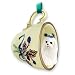 Maltese Green Holiday Tea Cup Dog Ornament