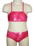 Girls Bikini Set Ages 5-6 Pink with White Swirls New with tags
