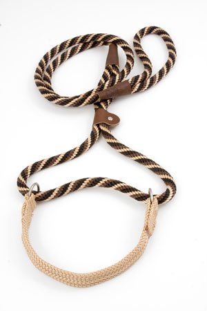 Mendota Twist Big Dog Martingale Leash (Color=Mocha,Size=1/2 inch x 4 foot)