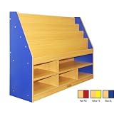 Ecr4kids Colorful Essentials Book Display with Storage 6 Compartment Red