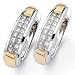 Jewelry : Two Tone Dashing Diamond Hoop Earrings