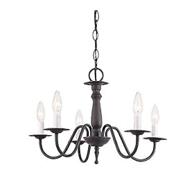 Sea Gull Lighting 3121-72 Traditional 5-Light Chandelier, Olde Iron