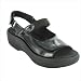 Jewel Women's Walking Sandals in Black Patent