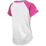 MLB Women's Tampa Bay Rays Short Sleeve 5 Button Synthetic Replica Baseball Jersey (White/Pink Splash, Small)
