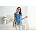 Anself Fashion Women Chiffon Blouse Floral Print Hollow Out Overlay Petal Sleeves Tops Black
