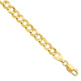 10K Necklace - 24 Inch 7.0mm Comfort Curb Chain - JewelryWeb
