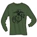 USMC Marines Eagle, Globe and Anchor Long Sleeve T-Shirt in Military Green
