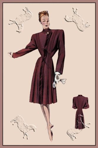 Art Poster, Burgundy Dressy Coat - 18.75 x 27.5