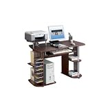 TECHNI MOBILI Rustam Wood Computer Work Station in Chocolate