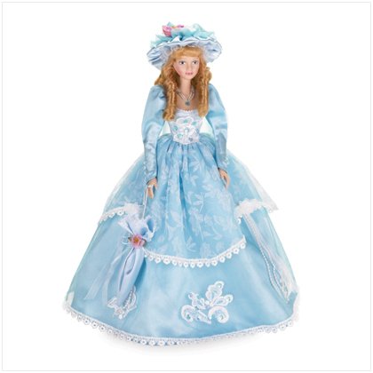 Porcelain Doll in Blue Dress