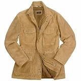 Forzieri Men's Tan Four-Pocket Italian Suede Leather Jacket