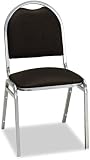 Alera SC69FA10C Round-Back Stacking Chairs with Black Fabric Upholstery