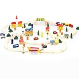 Conductor Carl 100 Piece Wooden Train Set. 100% Compatible with Thomas the Train. Plus FREE Conductor Carl Train!