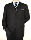 **NEW 2009 DESIGNER COLLECTION** New Mario Italian 3 Button Men Suits Virgin Wool 140s ~ Highest Quality ~ Perfect Fit ~ Black Stripe
