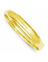 Genuine 14K Yellow Gold 5/16 Hammered Fancy Hinged Bangle Bracelet 7 Grams Of Gold 100% Satisfaction Guaranteed.