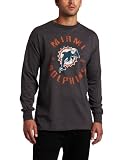 NFL Men's Miami Dolphins Gridiron Tough III Long Sleeve Basic Tee (Heather Charcoal, Medium)