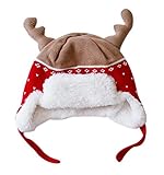 (コ-ランド) Co-land ベビー帽子 新生児ハット ニット帽子 子供用キャップ トナカイ造型 耳付き クリスマス 防寒 赤ちゃん キッズ帽子 女の子 男の子 お出かけ S