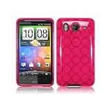 HTC Inspire 4G Desire HD TPU Rubber Skin Protector - Hot Pink Circle