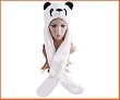 Animal Cap - Plushy Panda Hat w/ Long Mitten