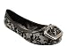 VELVET FLOWER BUCKLE FLAT 7.5 GREY