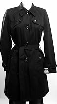 Black Micro Fibre Womens Fashion Trench Coat