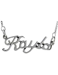 Sterling Silver KAYLA Name Necklace 3/8 inch, 17 inches long