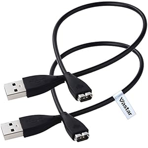 Vastar 2Pcs Replacement USB Charger Charging Cable for Fitbit Charge HR Band Wireless Activity Bracelet
