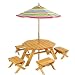 KidKraft Octagon Table & 4 Stools and Multi-Striped Umbrella