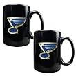 St. Louis Blues 2pc Black Ceramic Mug Set - Primary Logo NHL Hockey