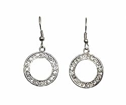 Earrings - E101 - Crystal Circles (3/4") ~ Clear