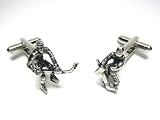 Silver Ice Hockey Player Goalie Cufflinks w/ Gift Box