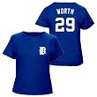 Danny Worth Detroit Tigers Women's Authentic Font T-Shirt by Majestic