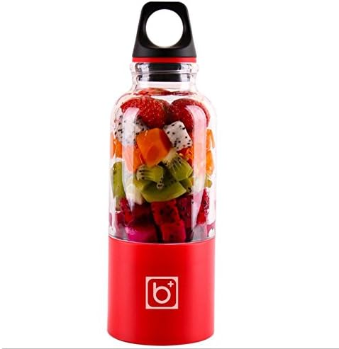 Portable and Rechargeable Battery 500ml Juicer Cup With 2600mAh Power Bank /Citrus Juicer for Healthy Drinks - Large 500 ML - BPA Free - Flavor Your Water with Real Fruit! (Red)