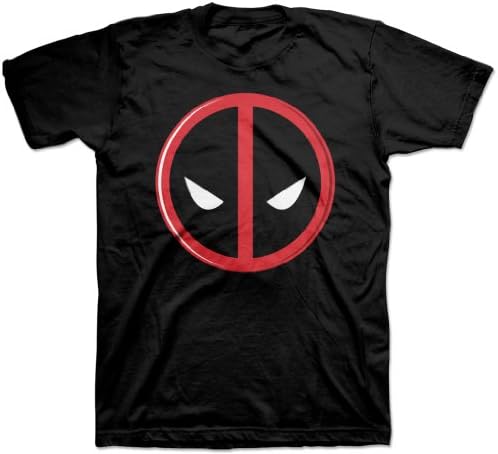 Deadpool Dead Pool Logo Angry Eyes Mens Tee, New Black, S