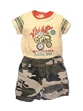 Motorcross Camo Shorts & Creeper Outfit by Nick and Eddie - Green - 0-3 Mths