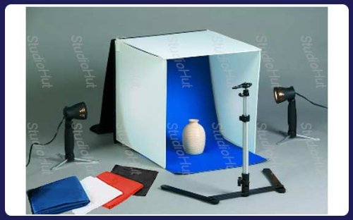 Studiohut LARGE 24" (60cm) Table Top Photo Studio Continuous Light Kit with Dual Lamps, Light Tent, Backdrops, Camera Stand & Carry Case
