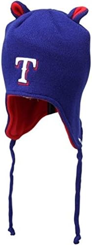 Texas Rangers Toddler Mouse Ears Knit Beanie With Tassels Hat Cap MLB Apperal Boys And Girls