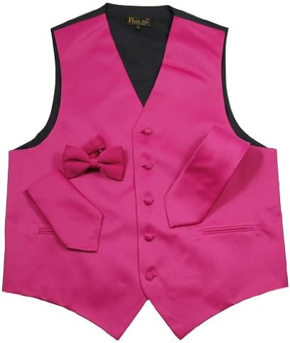 Porto filo tuxedo4pcs set men's vest Hot pink