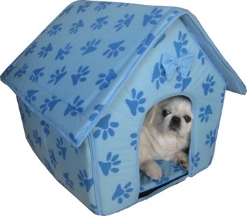 New Collapsible Pet Dog Puppy Cat Kitten Bed Shelter House in Blue