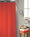 Refresh Red Water Repellent Polyester Shower Curtain Including 12 Curtain Rings
