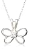 14k White Gold Diamond Butterfly Pendant (.015 cttw, J Color, I2 Clarity), 18"