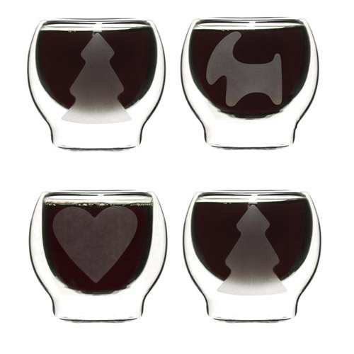 Sagaform Glühweintassen aus Glas, 4er Pack