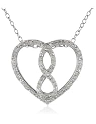 Sterling Silver Diamond Heart Pendant Necklace (0.25cttw, G-H Color, I2-I3 Clarity), 18"