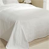 Antique Style White Bedspread - Twin (White) (110"L x 81"W)