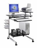 Deluxe Ergonomic Mobile Compact Computer Desk - Espresso
