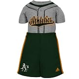 MLB adidas Oakland Athletics Infant 2-Piece Jersey Creeper & Shorts Set - Gray/Green (24 Months)