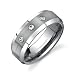 Three Stone 8 mm Comfort Fit Mens Tungsten Wedding Band Ring Size 11