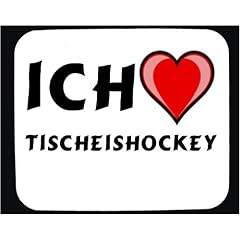 Mauspad mit Ich liebe Tischeishockey Dekoration